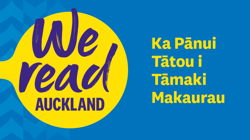 Logo saying We Read Auckland Ka Pānui Tātou i Tāmaki Makaurau