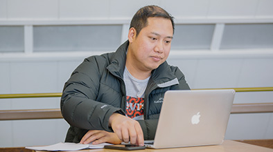 Man using a laptop